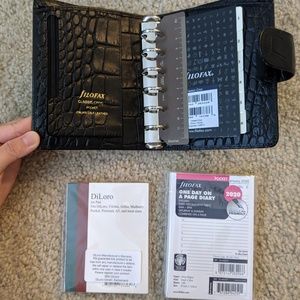 Filofax Pocket Classic Croc Ebony